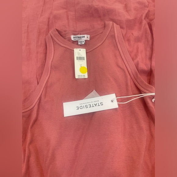 NWT Anthropologie Stateside A-line Crewneck Dress color pink size S - Picture 7 of 9